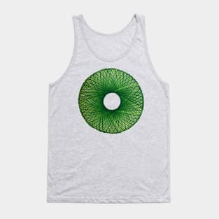 Spirograph Green Gingham-esque Pattern Tank Top